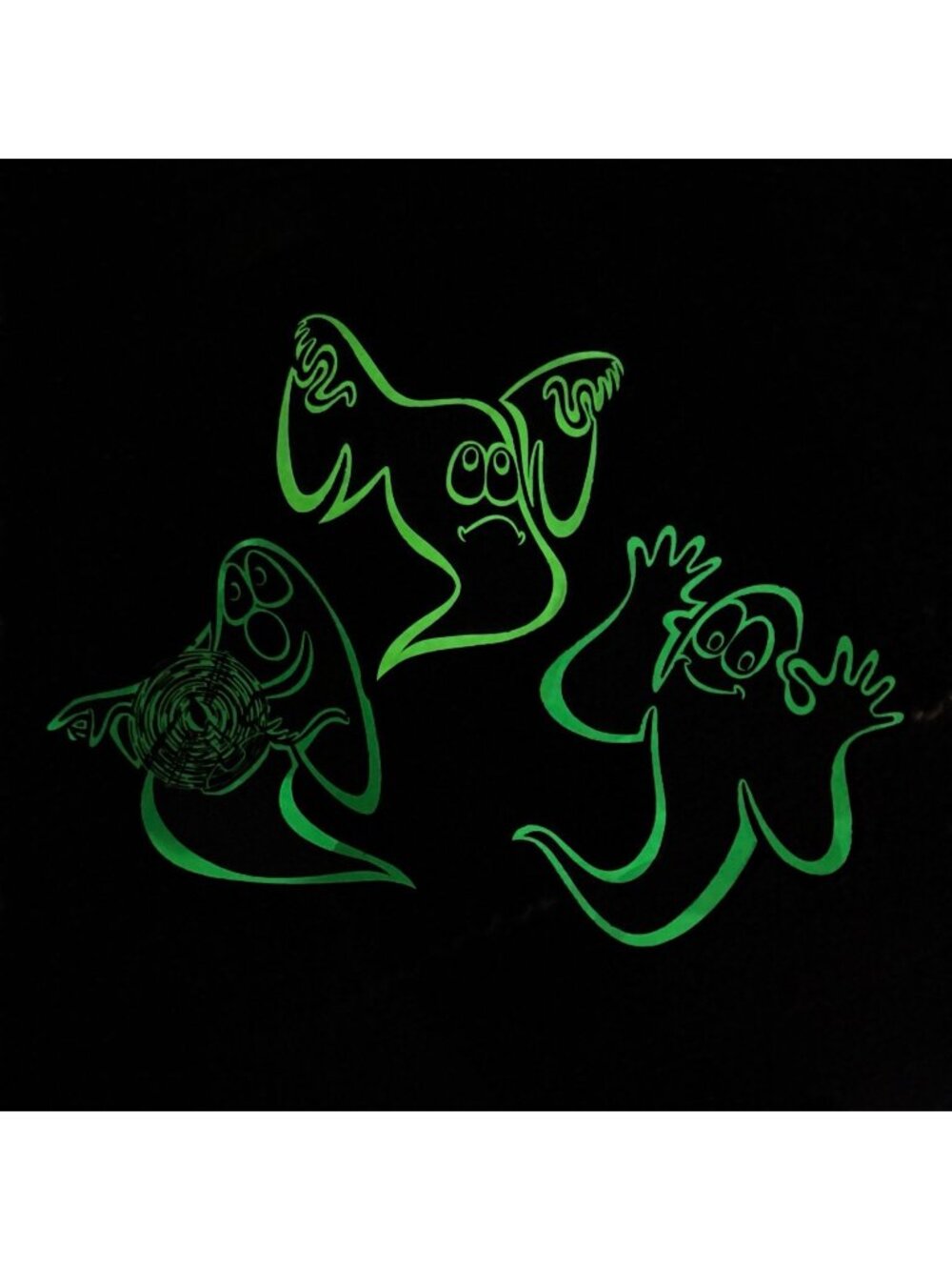 VTG 1980s 3 Beistle Glow In The Dark Die Cut Ghost Halloween Wall Decorations